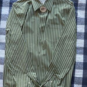 Abercrombie & Fitch Olive Striped Men's Shirt